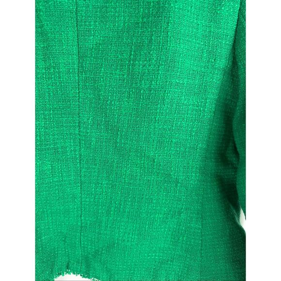 Talbots green tweed crop blazer with blue detailed sleeves- size 6 - Picture 5 of 7